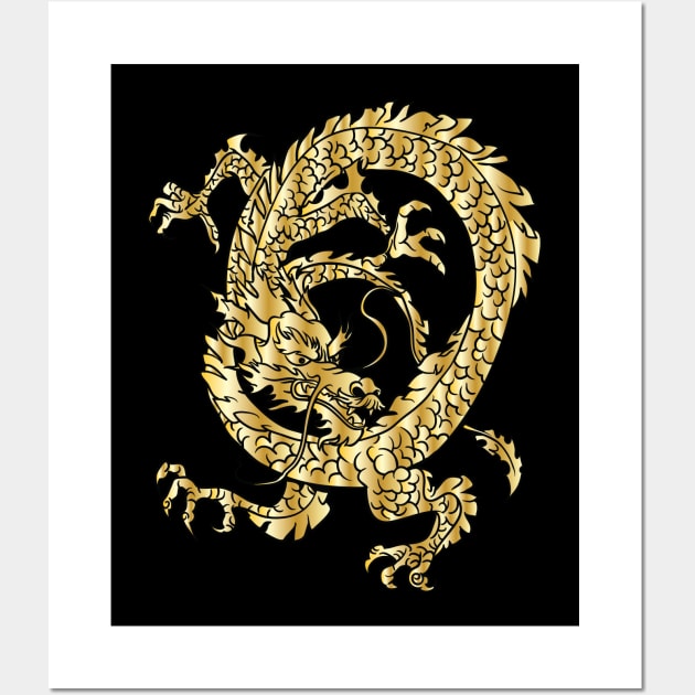 Gold Dragon 05 Wall Art by Verboten